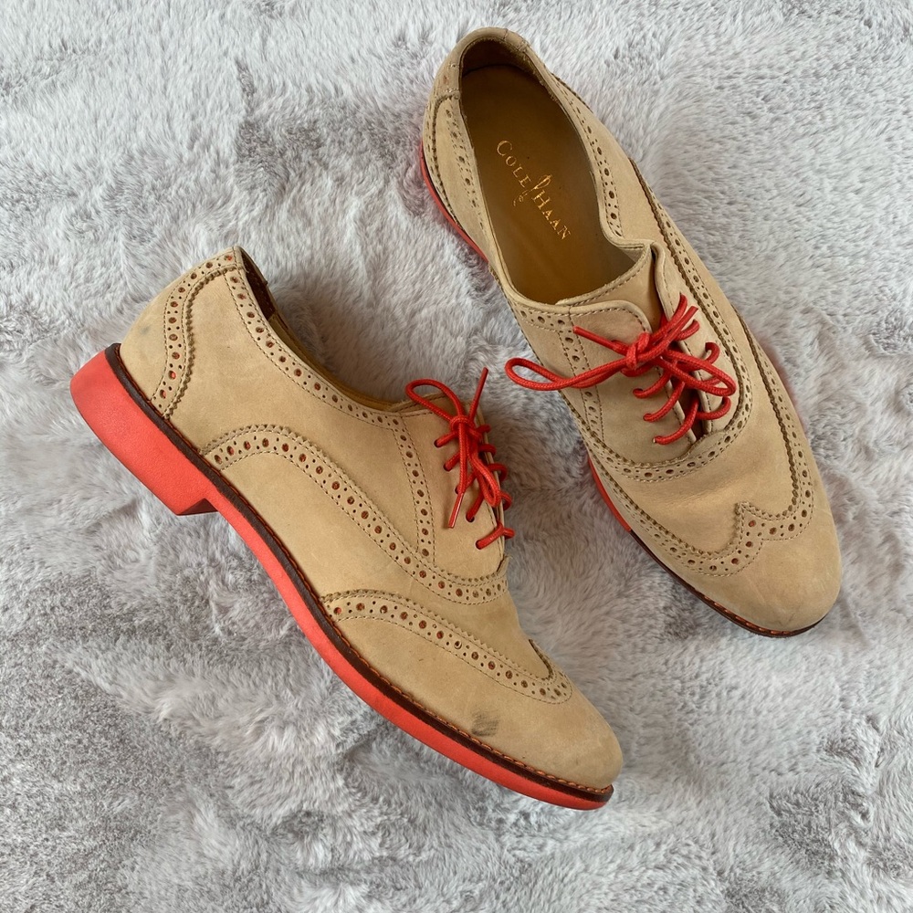 Cole Haan Tan Suede Oxford Loafers Size 8